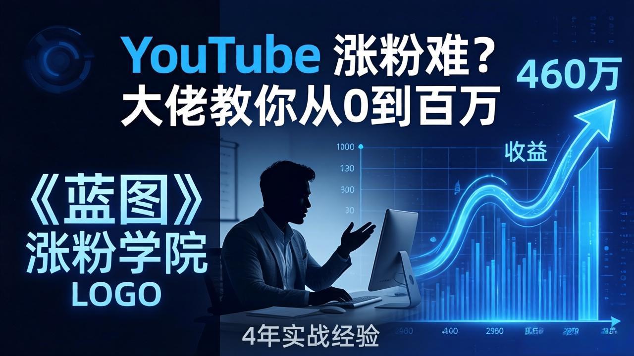 YouTube 涨粉难?《蓝图涨粉学院》:4 年赚 460 万的大佬教策略,从0到百万有路径!-数码之翼