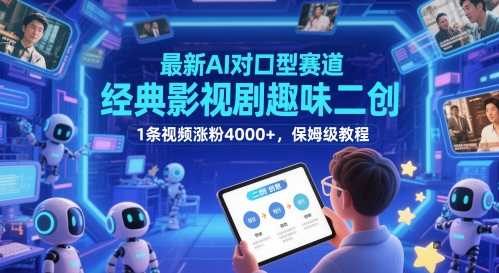最新AI对口型赛道，经典影视剧趣味二创，1条视频涨粉4000+，保姆级教程-数码之翼