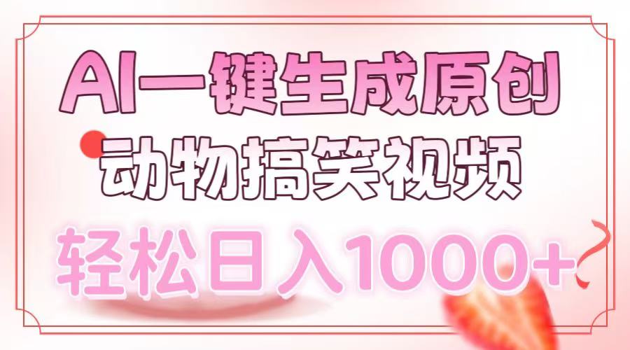 AI一键生成原创动物搞笑视频,轻松日入1000+-数码之翼