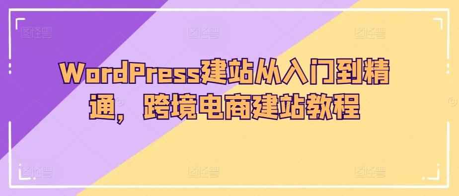 WordPress建站从入门到精通，跨境电商建站教程-数码之翼