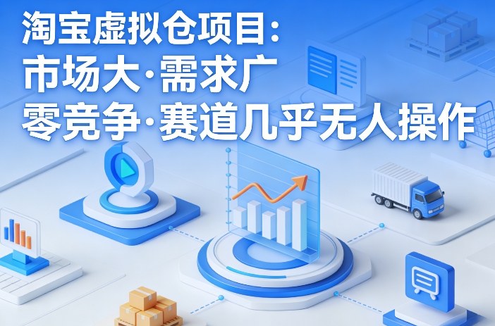 淘宝虚拟仓项目，市场大，需求广，零竞争，赛道几乎没人操作-数码之翼