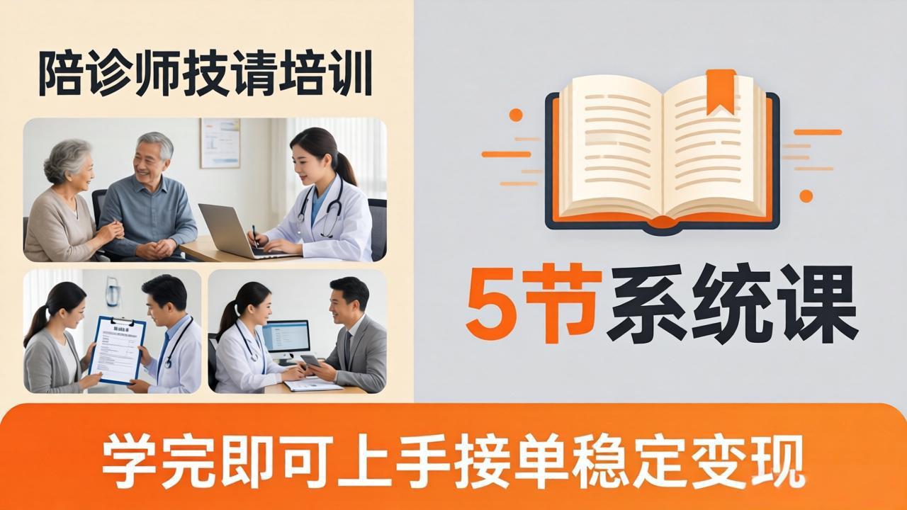 想做陪诊师不知从何下手？5节系统课教你掌握核心技能，学完即可上手接单稳定变现-数码之翼