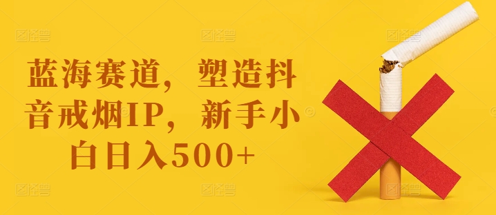 蓝海赛道，塑造抖音戒烟IP，新手小白日入500+【揭秘】-数码之翼