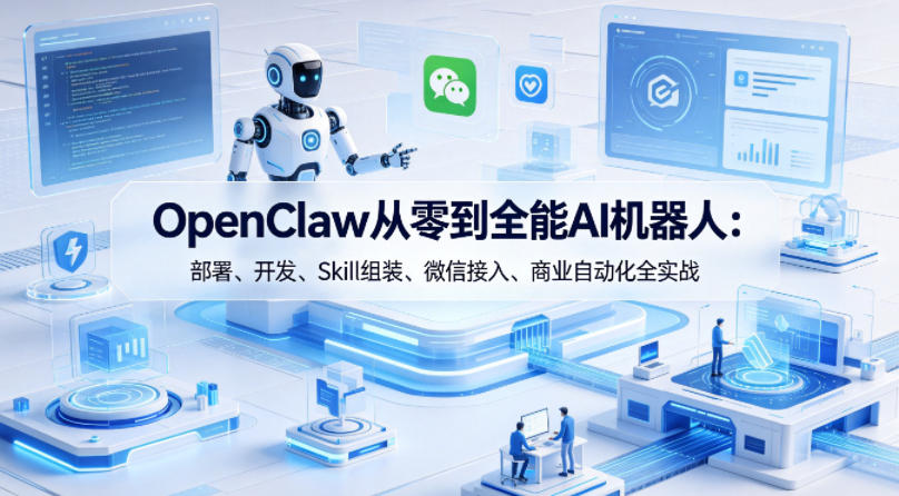 OpenClaw从零到全能AI机器人：部署、开发、Skill组装、微信接入、商业自动化全实战-数码之翼