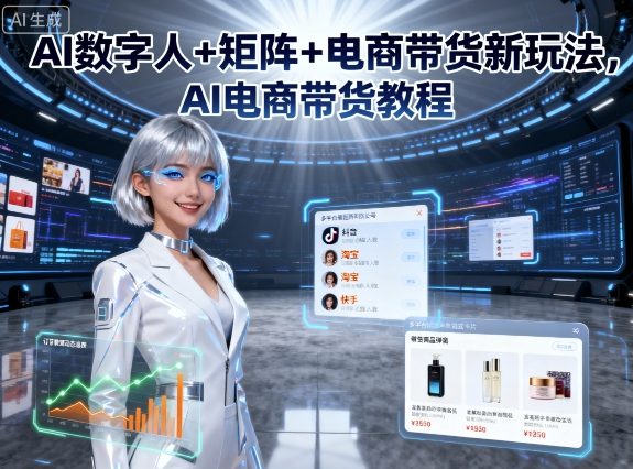 AI数字人+矩阵+电商带货新玩法，AI电商带货教程-数码之翼