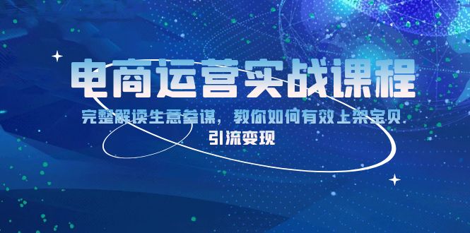 电商运营实战课程：完整解读生意参谋，教你如何有效上架宝贝，引流变现-数码之翼