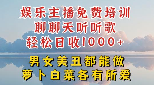 娱乐主播免费培训聊聊天听听歌轻松日收1K+，男女美丑都能做萝卜白菜各有所爱【揭秘】-数码之翼