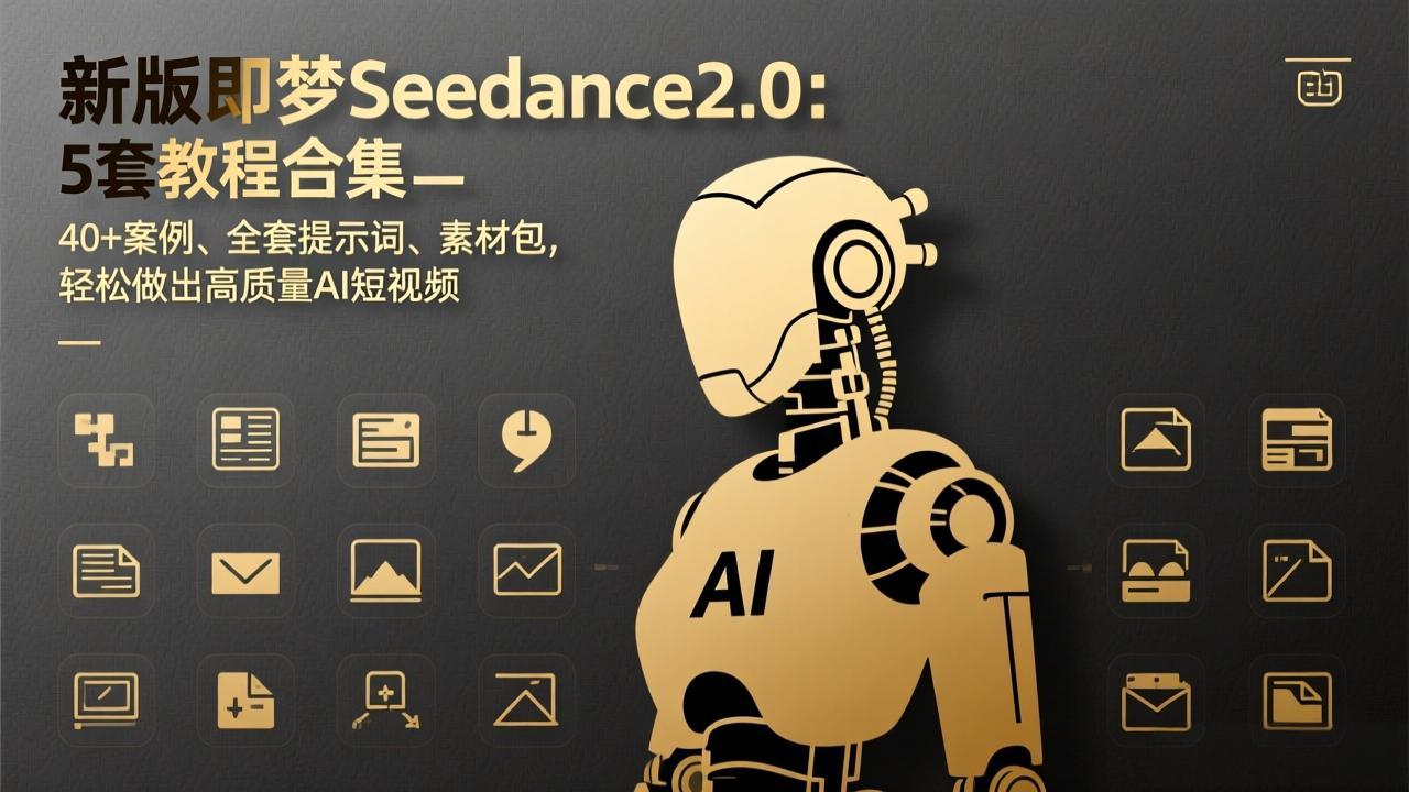 新版即梦Seedance2.0:5套教程合集,40+案例、全套提示词、素材包,轻松做出高质量AI短视频-数码之翼