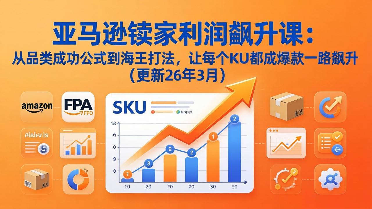亚马逊卖家利润飙升课:从品类成功公式到海王打法,让每个SKU都成爆款一路飙升(更新26年3月-数码之翼