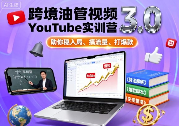 跨境油管视频YouTube实训营3.0，助你稳入局、搞流量、打爆款-数码之翼