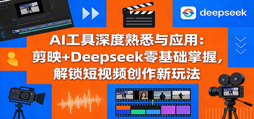 AI工具深度熟悉与应用：剪映+Deepseek零基础掌握，解锁短视频创作新玩法-数码之翼