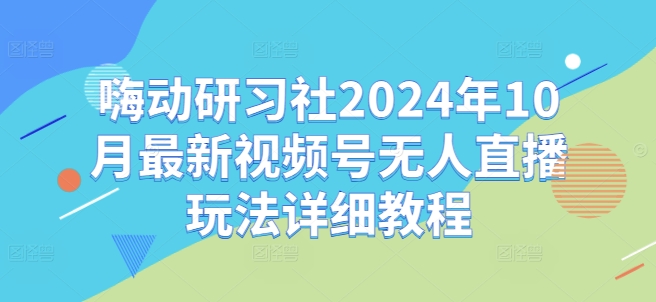 嗨动研习社2024年10月最新视频号无人直播玩法详细教程-数码之翼