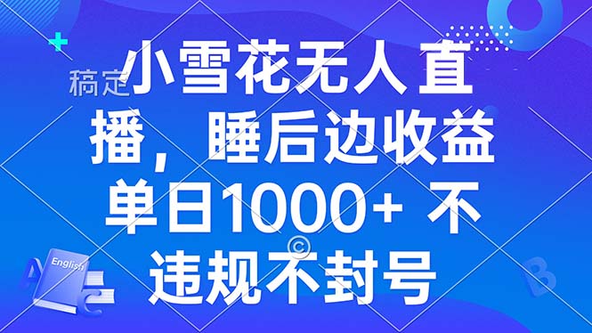 小雪花无人直播 睡后收益单日1000+ 零粉丝新号开播 不违规 看完就会-数码之翼
