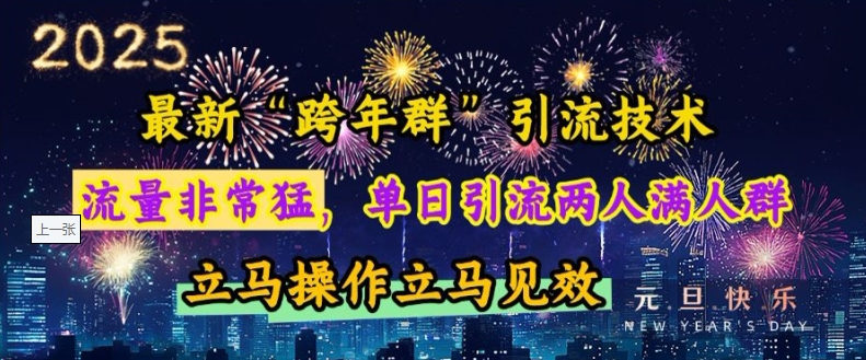 最新“跨年群”引流，流量非常猛，单日引流两人满人群，立马操作立马见效【揭秘】-数码之翼
