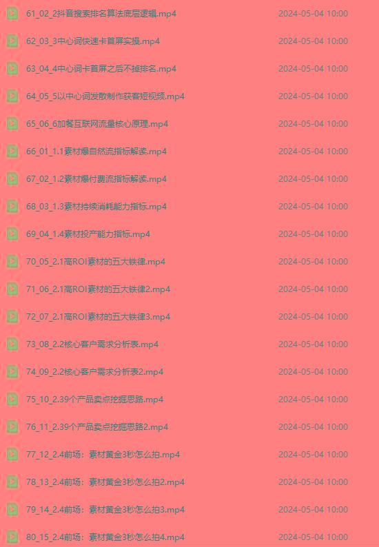 图片[4]-2024单品正价起号，直播素材投流选品：选品课+投流课+素材课+卡首屏/100节-数码之翼