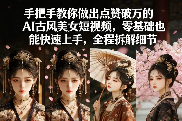 手把手教你做出点赞破万的AI古风美女短视频,零基础也能快速上手,全程拆解细节-数码之翼