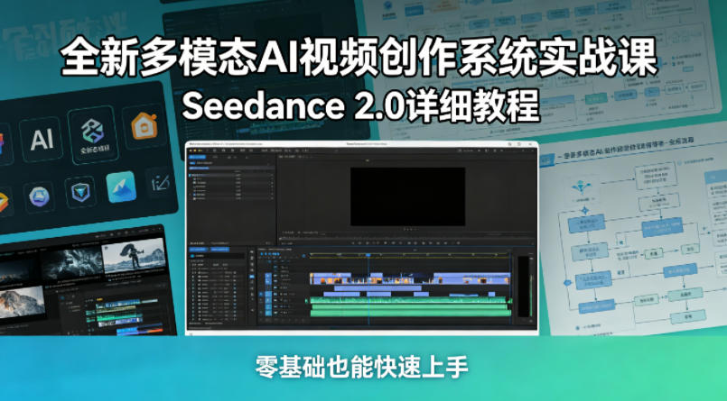 全新多模态AI视频创作系统实战课，Seedance 2.0详细教程，零基础也能快速上手-数码之翼