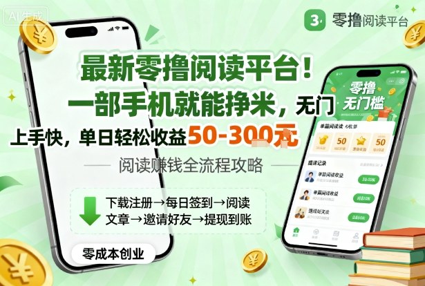最新零撸阅读平台！一部手机就能挣米，无门槛上手快，单日轻松收益50-3张【揭秘】-数码之翼