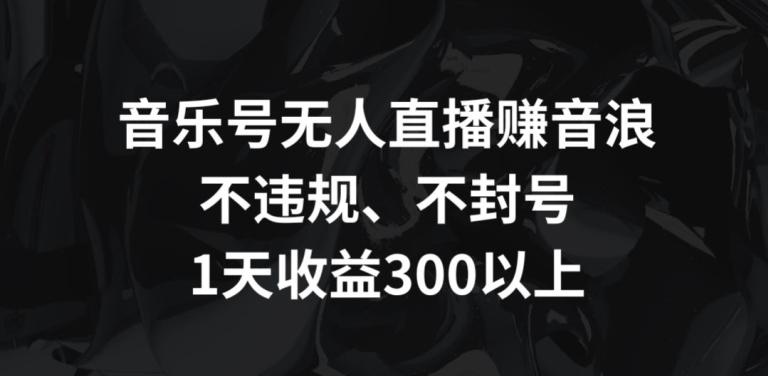 音乐号无人直播赚音浪，不违规、不封号，1天收益300+【揭秘】-数码之翼