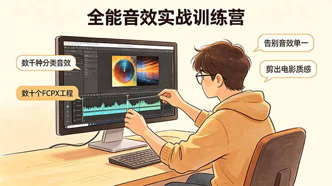 全能音效实战训练营：数千种分类音效+数十个FCPX工程，告别音效单一，剪出电影质感-数码之翼