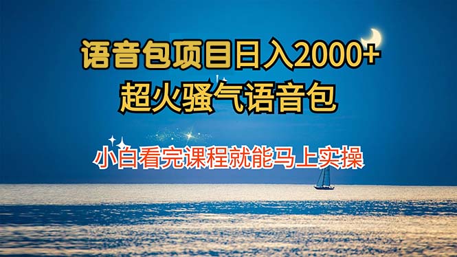 语音包项目 日入2000+ 超火骚气语音包小白看完课程就能马上实操-数码之翼