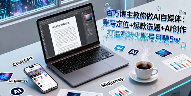 百万博主教你做AI自媒体：账号定位+爆款选题+AI创作 打造高转化账号月赚5w-数码之翼
