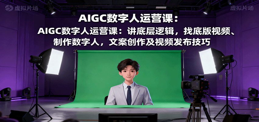 AIGC数字人运营课：讲底层逻辑，找底版视频、制作数字人，文案创作及视频发布技巧-数码之翼