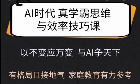Ai时代真学霸思维与学习方法课，有格局且接地气，家庭教育有力参考-数码之翼