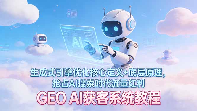 GEO AI获客系统教程：生成式引擎优化核心定义+底层原理，抢占AI搜索时代流量红利-数码之翼
