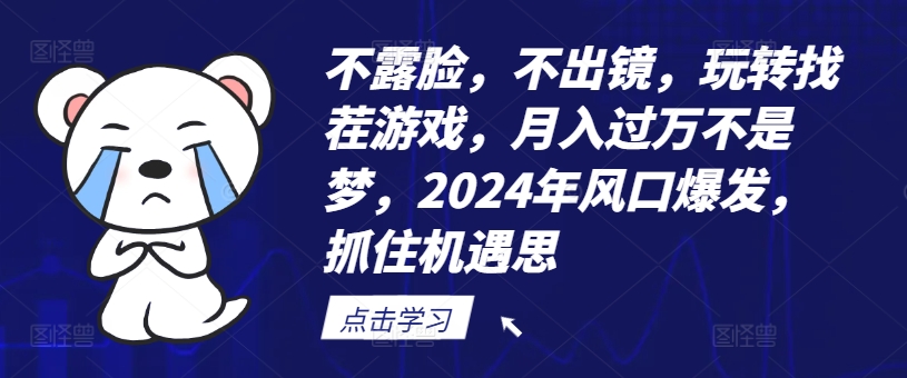 不露脸，不出镜，玩转找茬游戏，月入过万不是梦，2024年风口爆发，抓住机遇【揭秘】-数码之翼