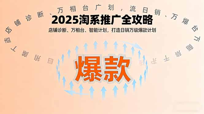 2025淘系推广全攻略，店铺诊断、万相台、智能计划，打造日销万级爆款计划-数码之翼