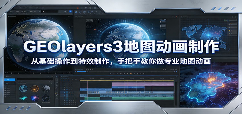 GEOlayers3地图动画制作:从基础操作到特效制作,手把手教你做专业地图动画-数码之翼