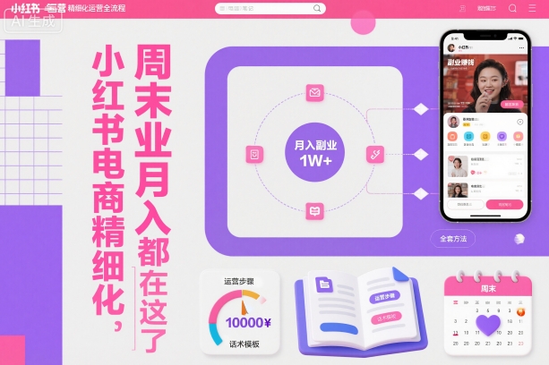 小红书电商精细化运营全流程，周末副业月入1W+，全套方法都在这了-数码之翼