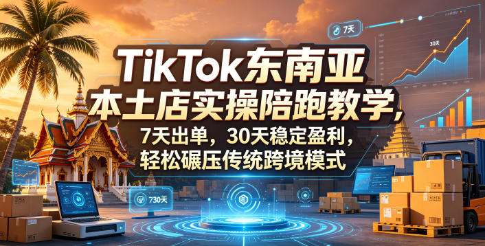 TikTok东南亚本土店实操陪跑教学，7天出单，30天稳定盈利，轻松碾压传统跨境模式-数码之翼