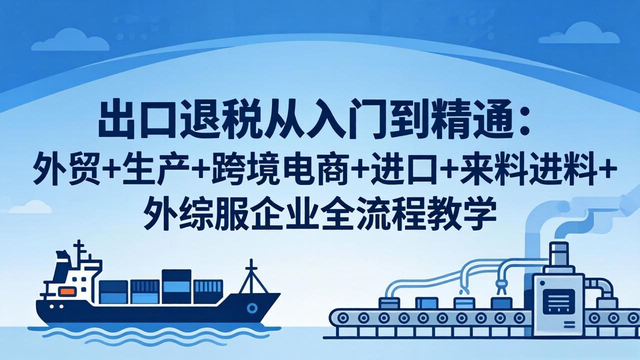 出口退税从入门到精通：外贸+生产+跨境电商+进口+来料进料+外综服企业全流程教学-数码之翼