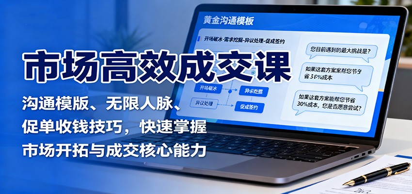 市场高效成交课：沟通模版、无限人脉、促单收钱技巧，快速掌握市场开拓与成交核心能力-数码之翼