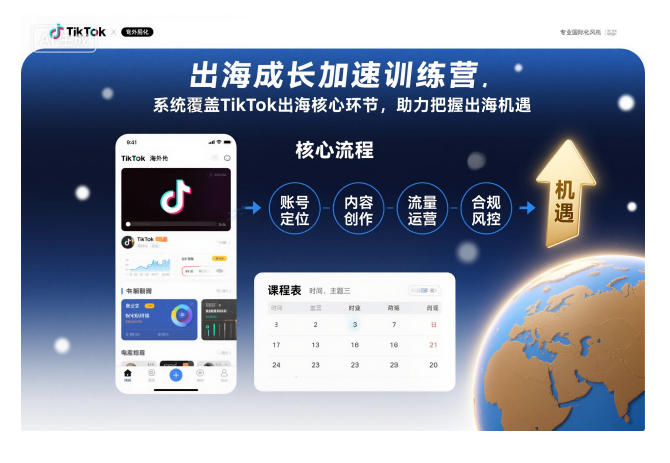 出海成长加速训练营，系统覆盖TikTok出海核心环节，助力把握出海机遇(更新)-数码之翼