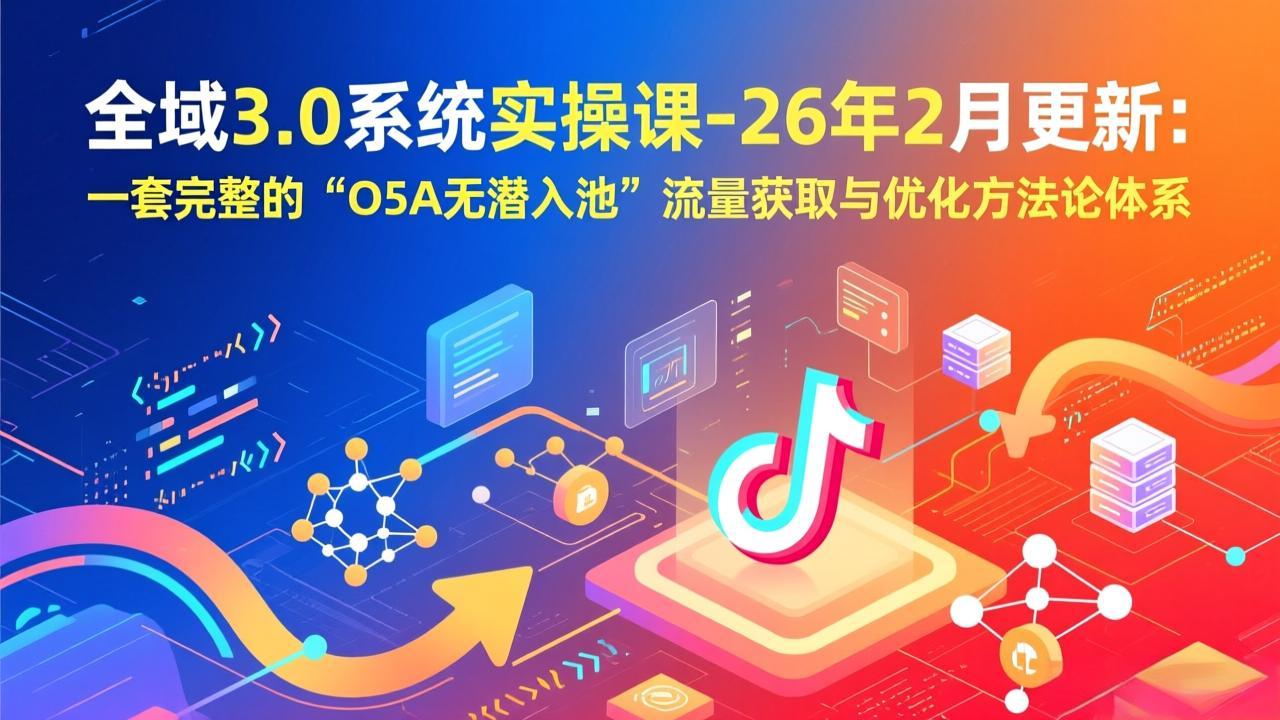 全域3.0系统实操课-26年2月更新：一套完整的“O5A无潜入池”流量获取与优化方法论体系-数码之翼