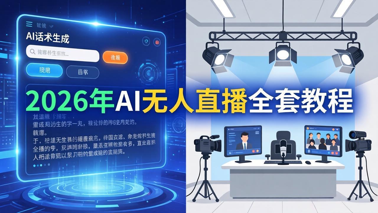 2026年AI无人直播全套教程：OBS安装+软件配置+直播间搭建+话术生成+一键开播实操-数码之翼