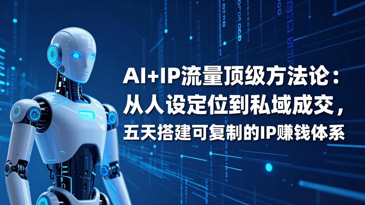 AI+IP顶级方法论：从人设定位到私域成交，五天搭建可复制的IP赚钱体系-数码之翼