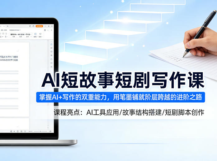 AI短故事短剧写作课，掌握AI+写作的双重能力，用笔墨铺就阶层跨越的进阶之路-数码之翼