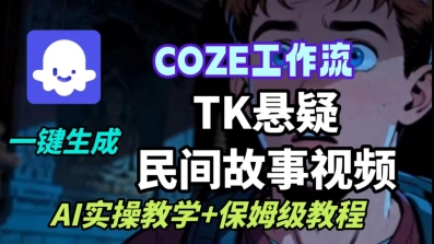 Coze扣子工作流一键生成TK悬疑民间故事视频，AI实操教学+保姆级教程-数码之翼