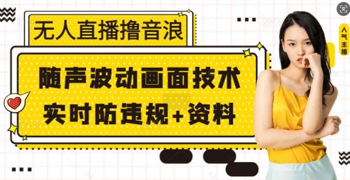 无人直播撸音浪+随声波动画面技术+实时防违规+资料【揭秘】-数码之翼