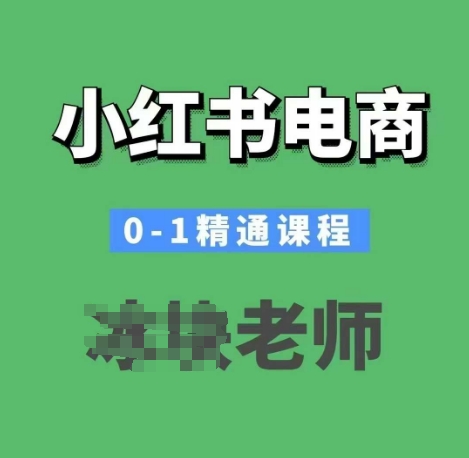 小红书电商0-1精通课程，小红书开店必学课程-数码之翼
