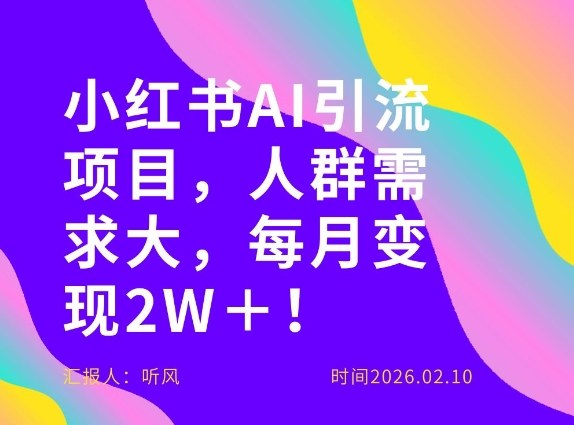 她通过这个AI项目每月做到2W+的收入,最新小红书AI项目,人群需求大!-数码之翼