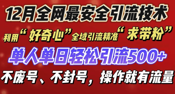 12 月份全网最安全引流创业粉技术来袭，不封号不废号，有操作就有流量【揭秘】-数码之翼