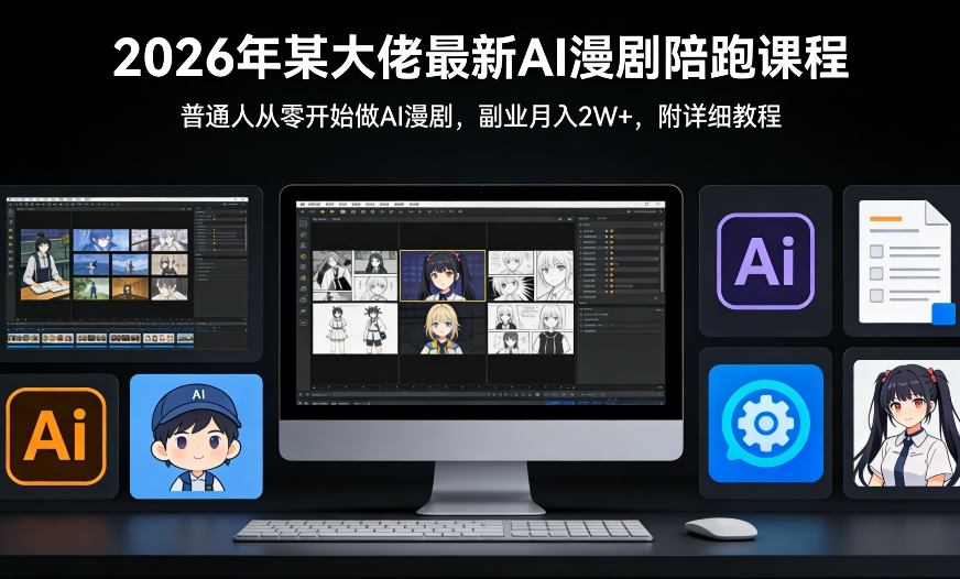 26年某大佬最新Ai漫剧陪跑课程,普通人从零开始做AI漫剧,副业月入2W+-数码之翼