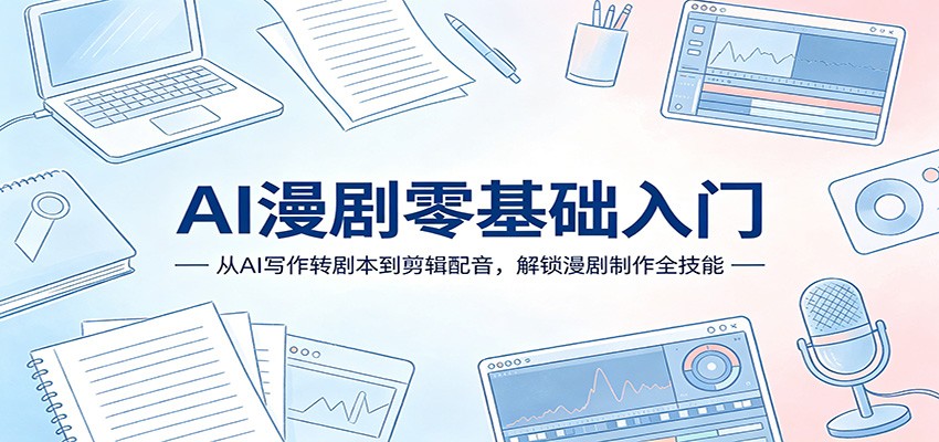 AI漫剧零基础入门：从AI写作转剧本到剪辑配音，解锁漫剧制作全技能-数码之翼