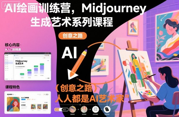 AI绘画训练营，Midjourney生成艺术系列课程，人人都是AI艺术家-数码之翼