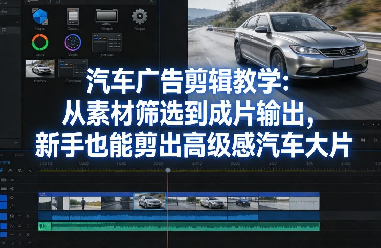 汽车广告剪辑教学：从素材筛选到成片输出，新手也能剪出高级感汽车大片-数码之翼